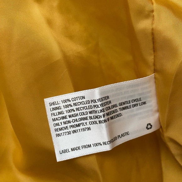 NWOT Quilted Collarless Corduroy Mustard Yellow Jacket - Picture 9 of 11